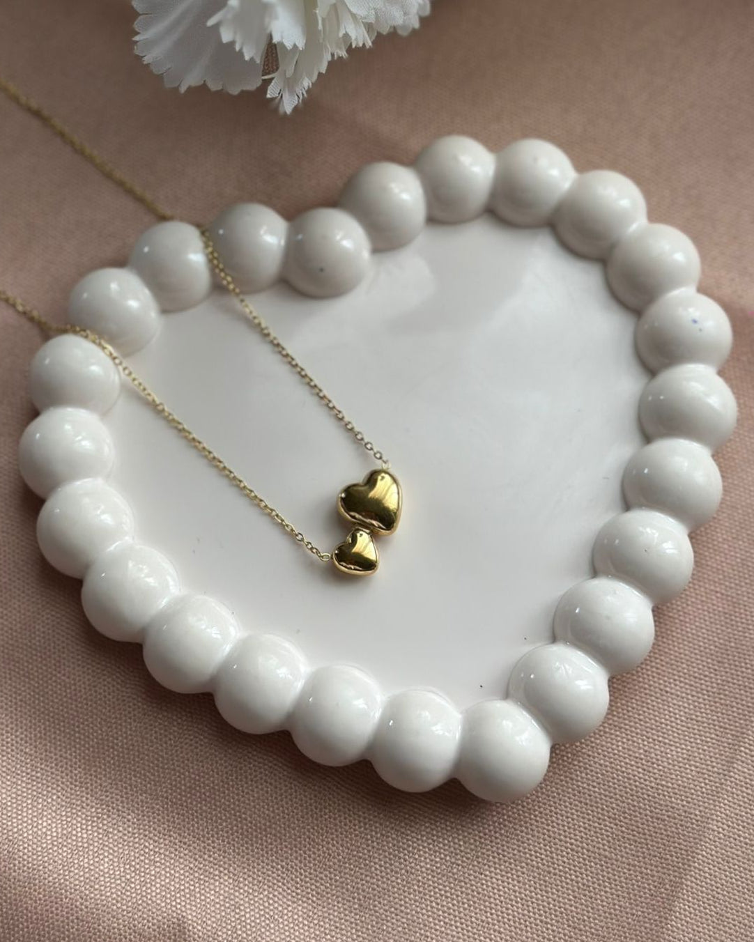 Double Heart Pendant chain 310004