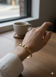 Bamboo-style hinged bangle Bracelet 210009