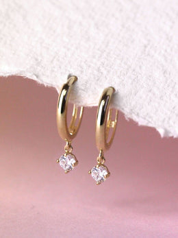 Cubic Zirconia drop charm hoops 410001