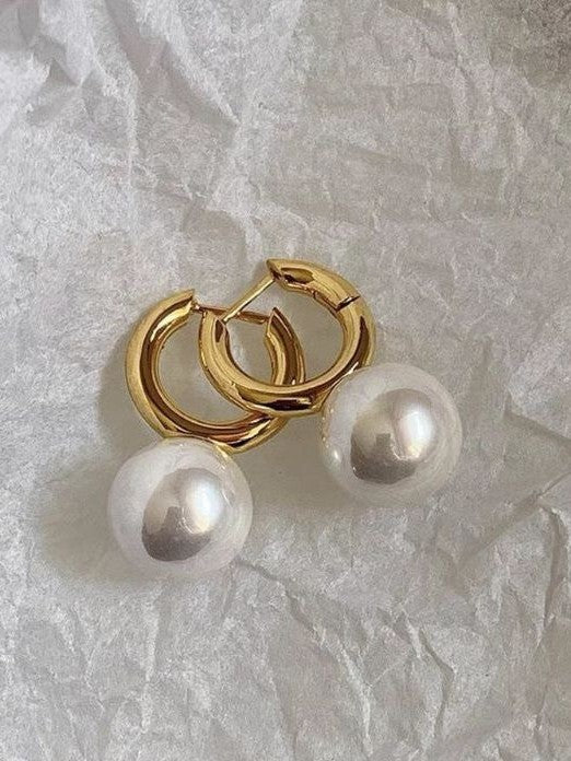 Pearl Drop Hoops 410003