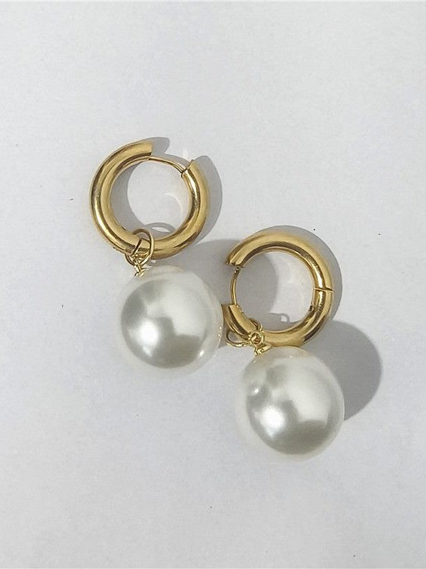 Pearl Drop Hoops 410003