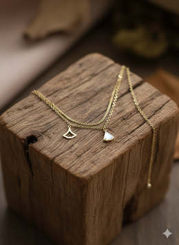 Layered Bracelet with Teardrop Charm 210002