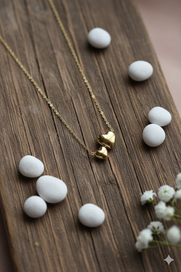 Double Heart Pendant chain 310004